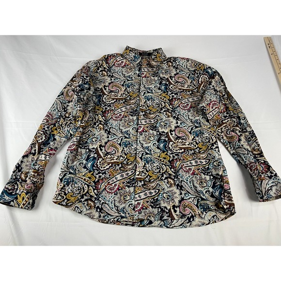 SSLR Men's Collection Paisley Print Button Down Shirt Long Sleeve XL - Picture 2 of 8